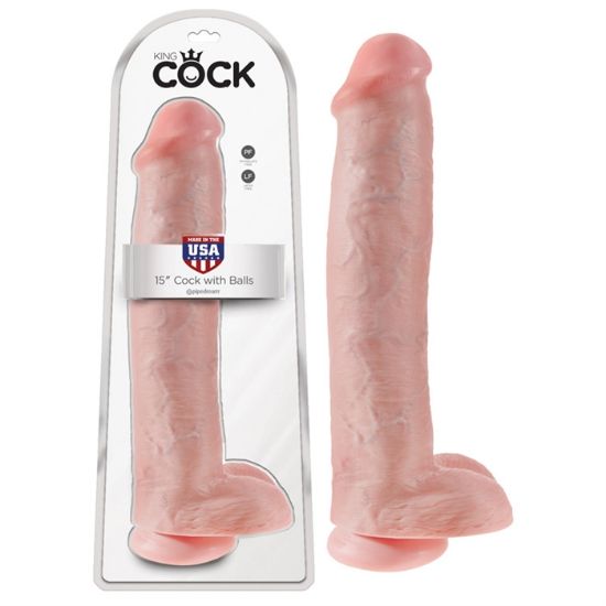 Image de King Cock 15" Cock with Balls - Flesh