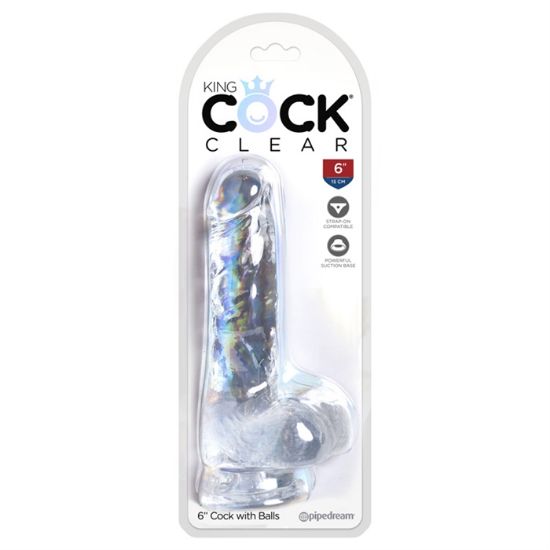 Image de King Cock Clear 6" Cock with Balls