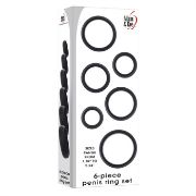 Image de A&E 6-Piece Penis Ring Set - Silicone black