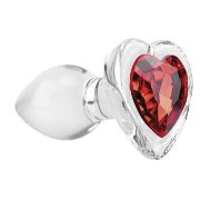 Image de Red Heart Gem Glass Plug - Small