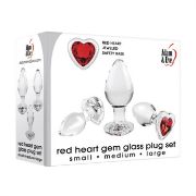 Image de Red Heart Gem Glass Plug Set