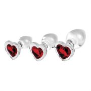Image de Red Heart Gem Glass Plug Set