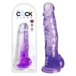 Image de King Cock Clear 8" With Balls - Purple