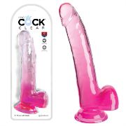 Image de King Cock Clear 9" With Balls - Pink